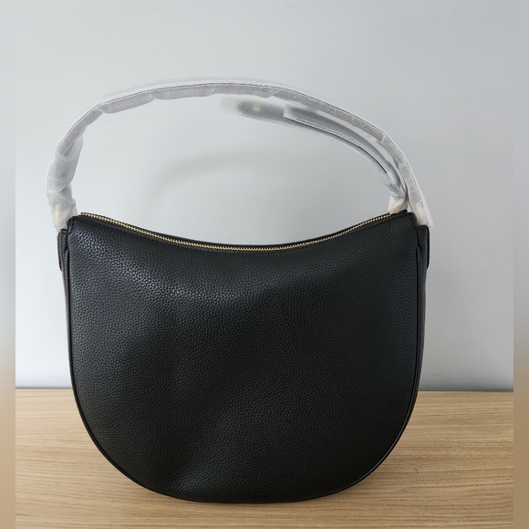 NWT MICHAEL KORS Dover Signature Large Half Moon Shoulder Bag Black - Picture 6 of 7